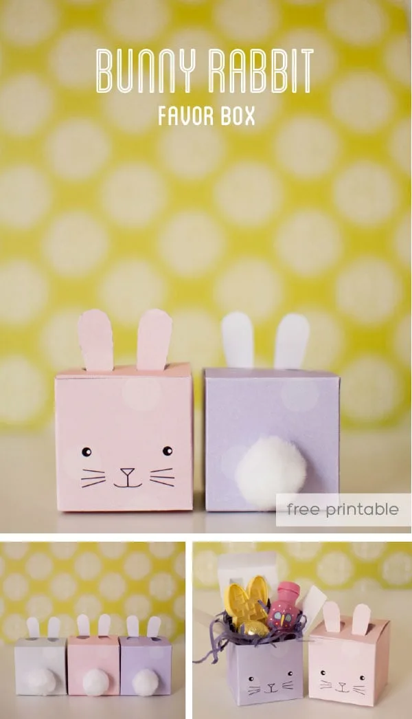 printable bunny favor box