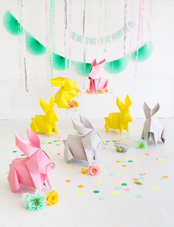 giant origami bunnies
