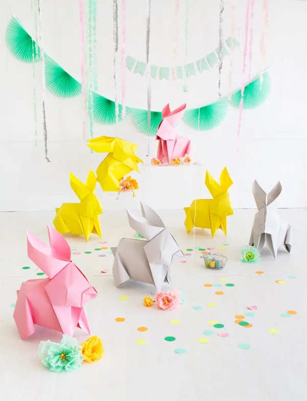 giant origami bunnies