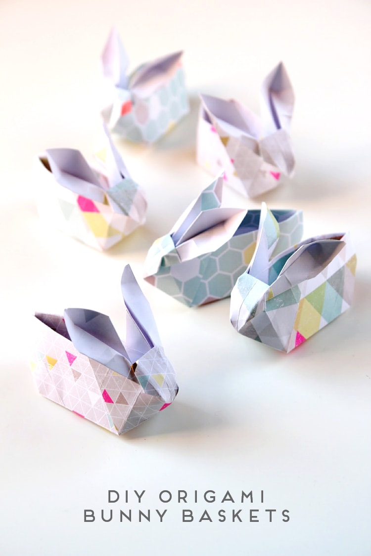 origami bunny baskets