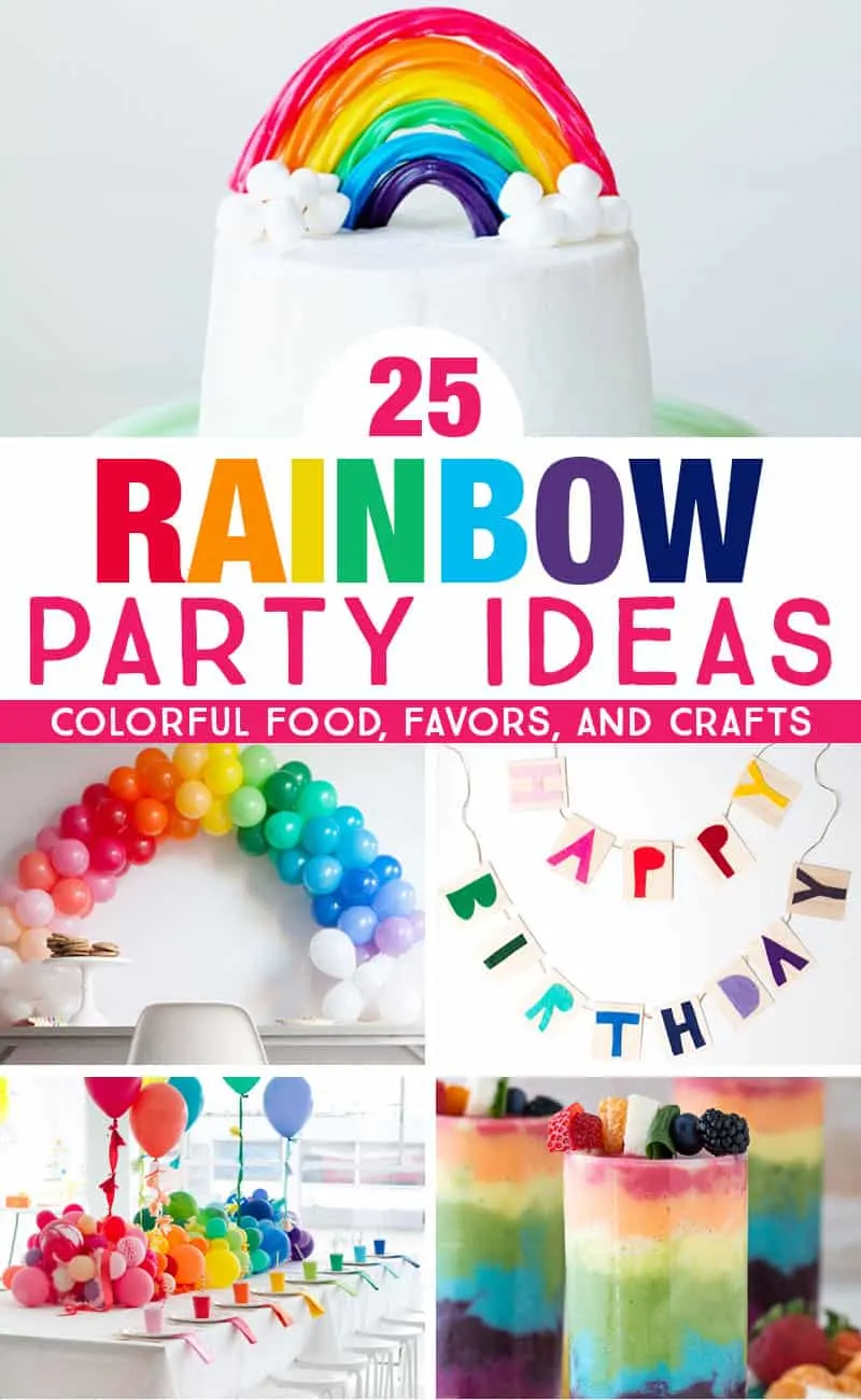 Get colorful rainbow party ideas that are perfect for kids rainbow birthday parties and rainbow baby showers. So many bright, colorful ideas for rainbow party food, favors, and crafts! #rainbow #kidsparty #babyshower #birthdayparty