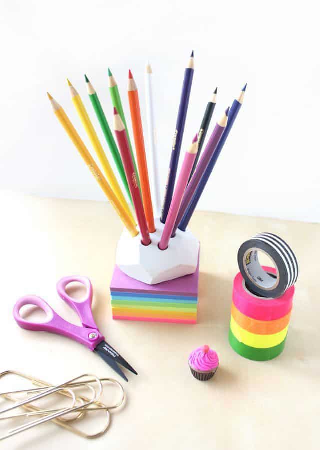 air dry clay pencil holder craft