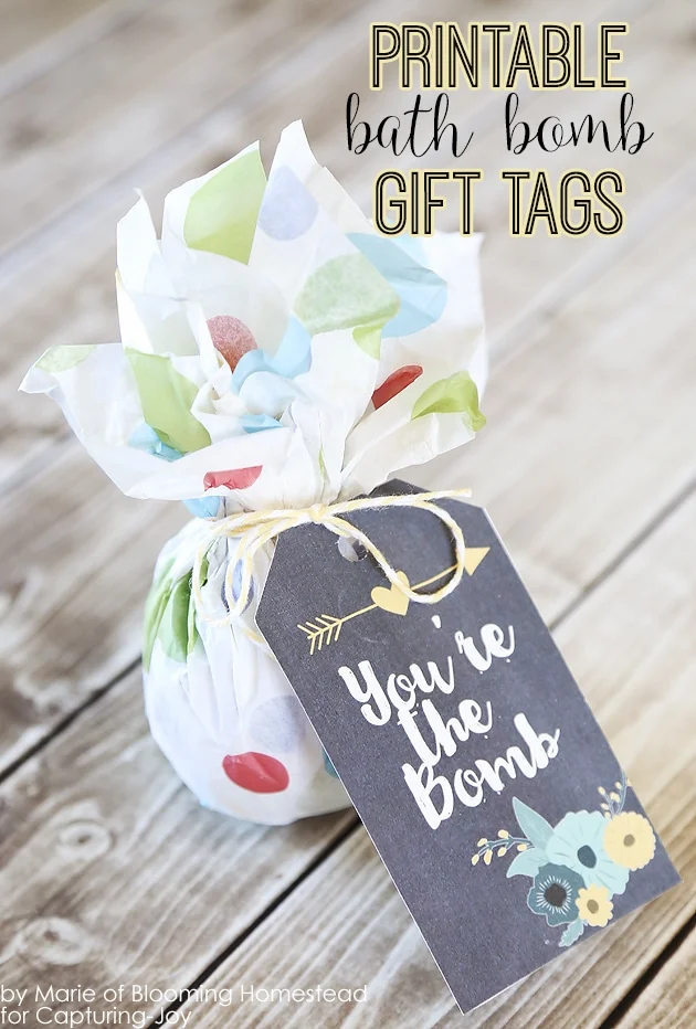 DIY Bath Bombs with Printable Gift Tags