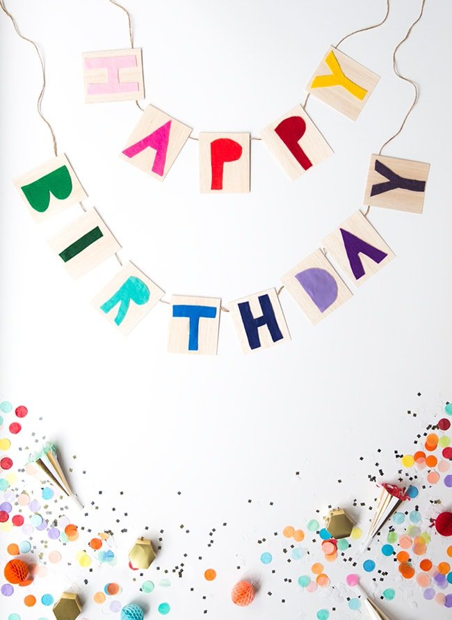 DIY Balsa Wood Happy Birthday Banner