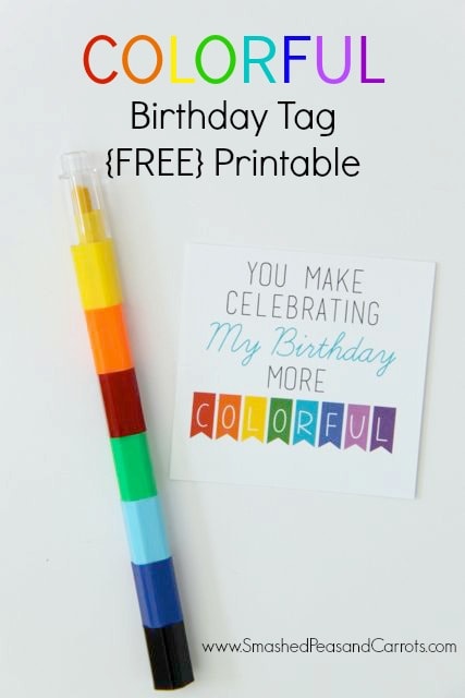 25 Rainbow Party Ideas, send guests home with a colorful crayon or marker set and use this printable favor tag