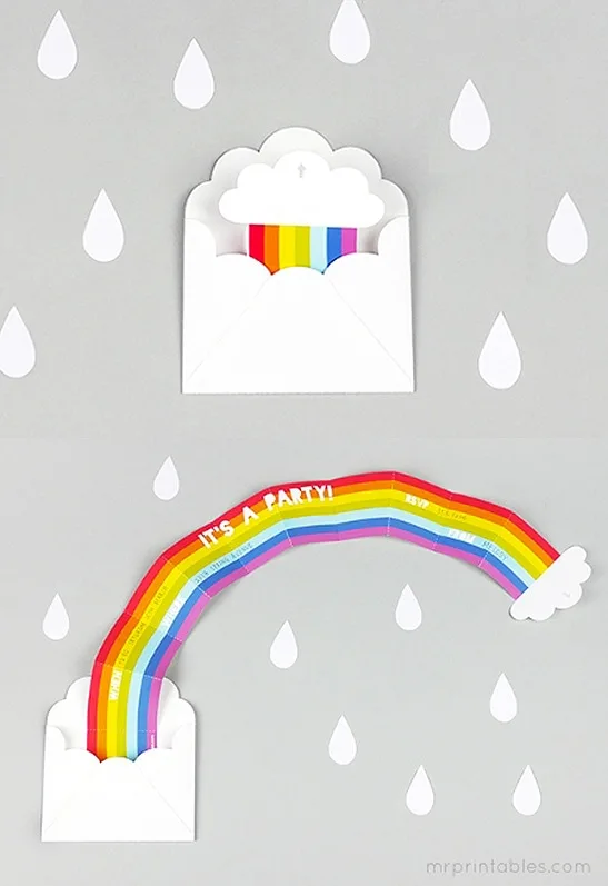 Rainbow party ideas: See how to make this DIY Rainbow Party invitation with free printable