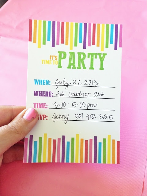 Rainbow Party Ideas, free printable rainbow party invite
