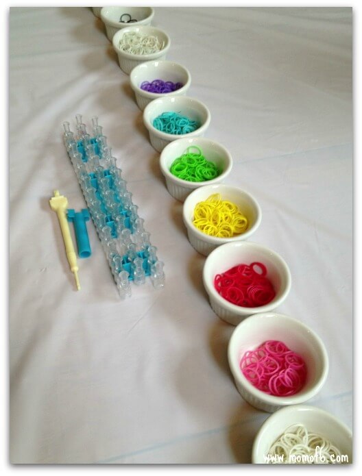 Rainbow Party Ideas, have a rainbow loom making station for kids party