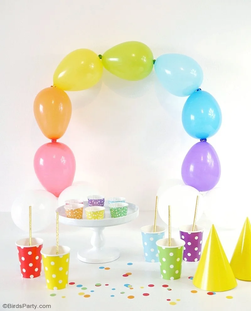 DIY Easy Rainbow Balloon Arch