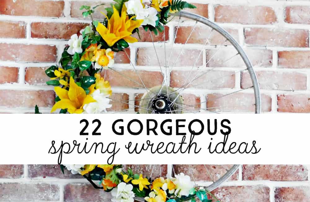lots of ideas for DIY spring wreaths to decorate for Spring