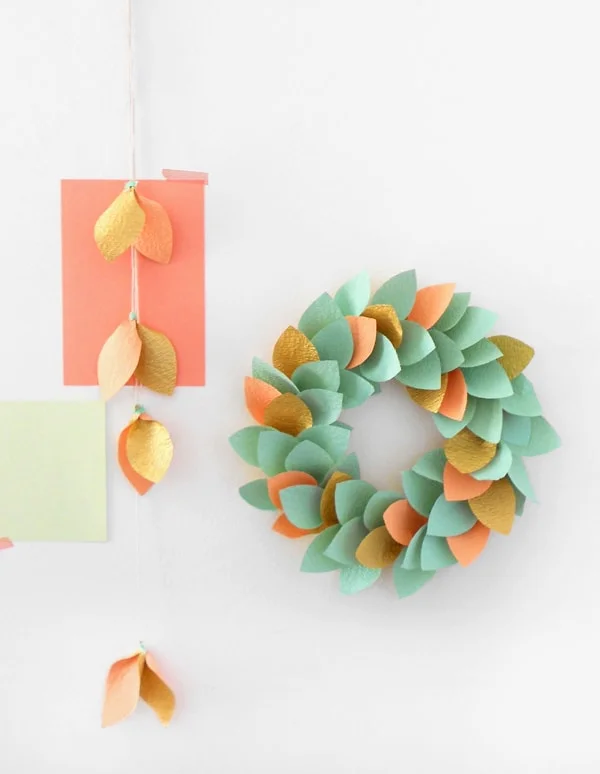 DIY Spring Paper Leaf Wreath