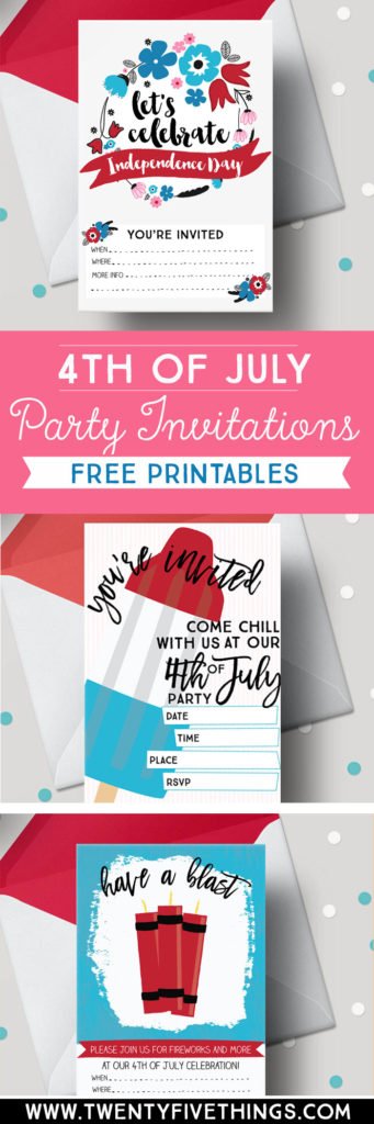 4th of July Absolutely free Printable Invites - Enjoyable Loving Households graphic about Free Printable Patriotic Invitations identified as 4th of July No cost Printable Invites - Entertaining Loving People
