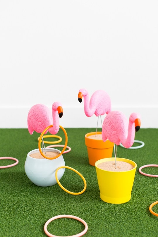 DIY Flamingo Ring Toss Yard Game