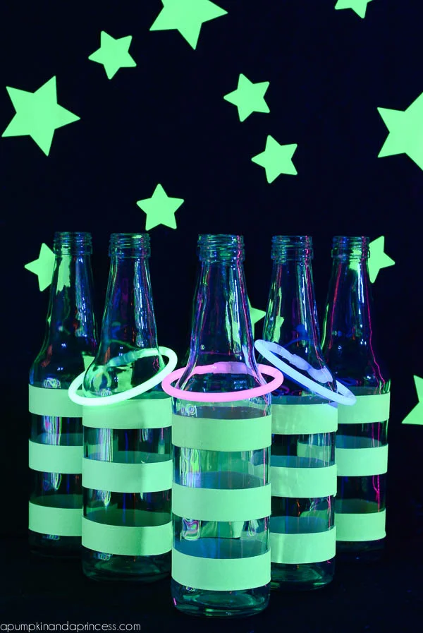 Glow in the dark ring toss game
