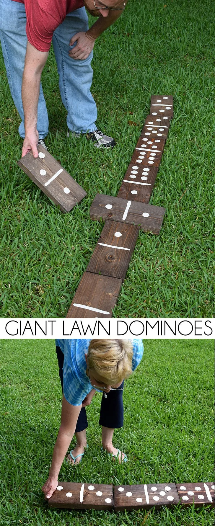 DIY giant lawn dominoes