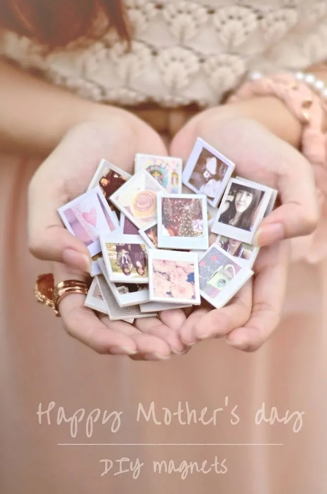 Things to make for Mother's Day: adorable tiny photo magnets with special memories. 