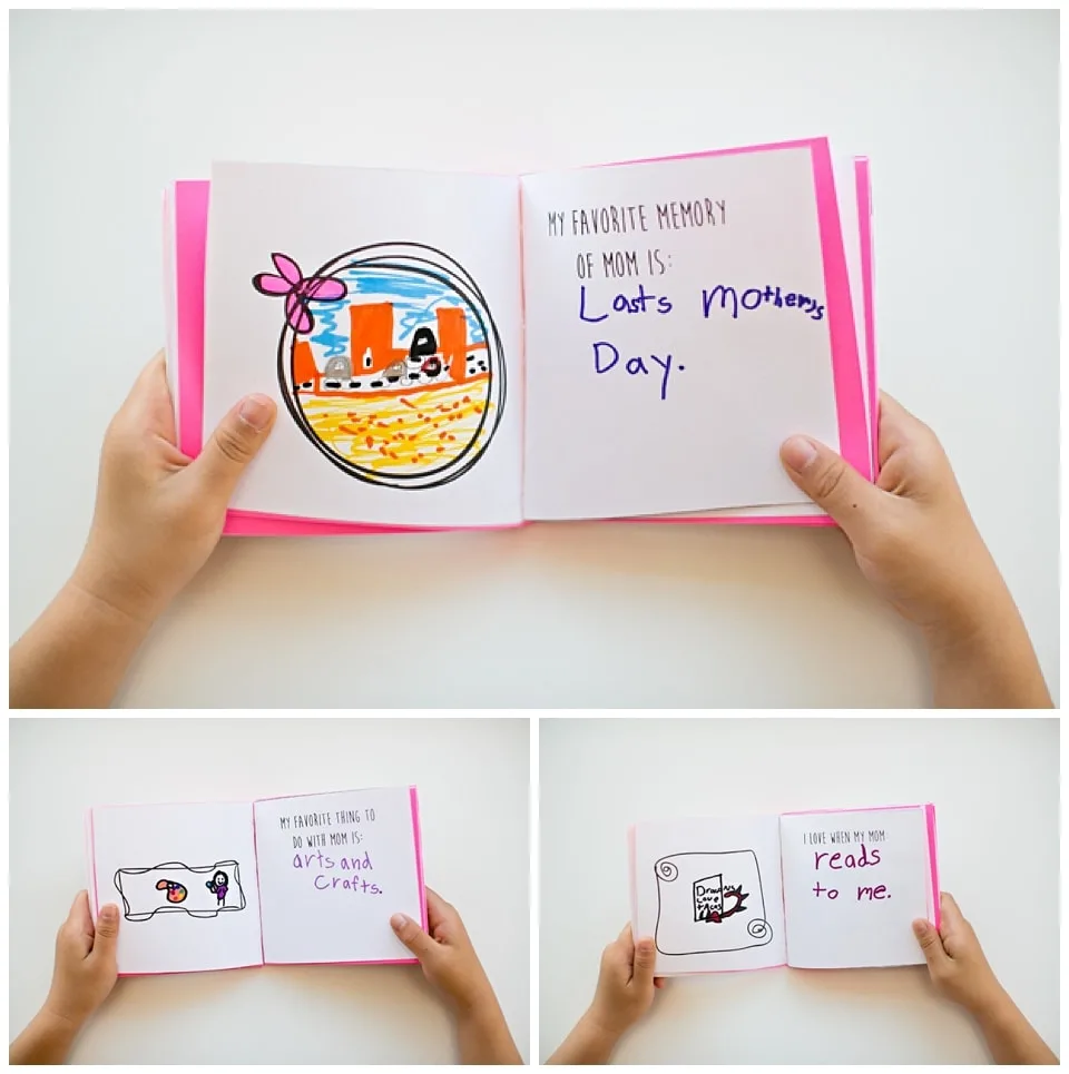 Handmade book from child: Things to make for Mother's Day. Lots of great ideas!