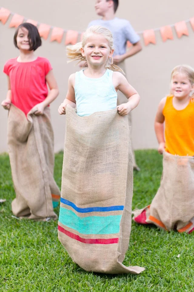 DIY Painted Potato Sack Race Bags