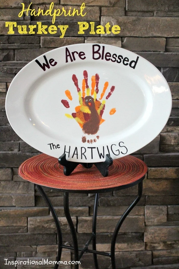 Make a special Handprint Turkey Plate keepsake this Fall. Lots of great Fall handprint crafts here. 