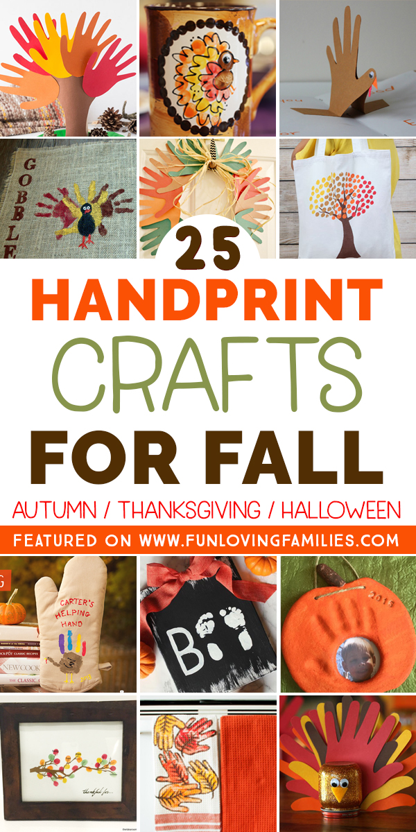 Roundup of 25 handprint crafts for the fall season