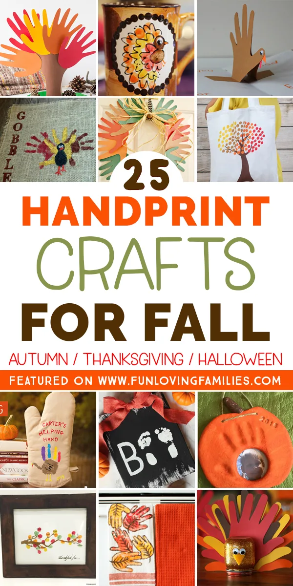 Roundup of 25 handprint crafts for the fall season