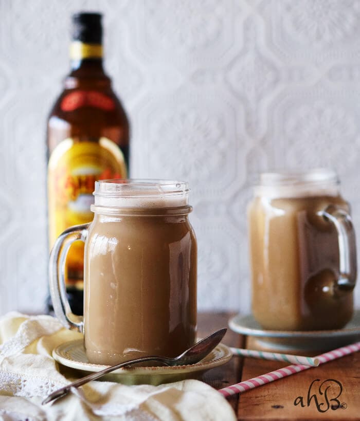 This hot buttered kahlua recipe is perfect to share with friends around a cozy fire this Fall.