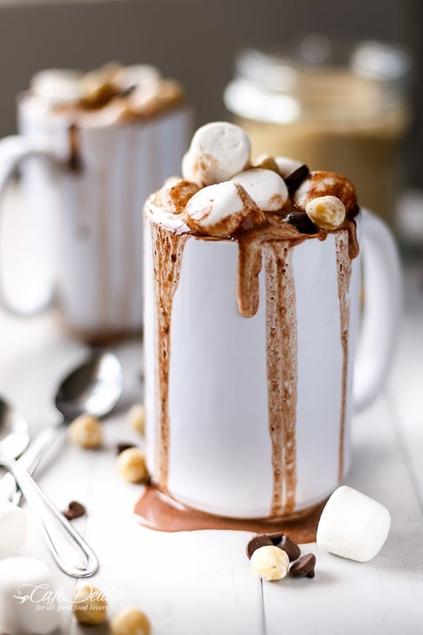 How to make Nutella Hot Chocolate. Lots of delicious hot drink recipes here.