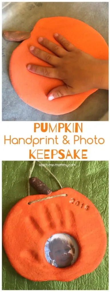 handprint pumpkin craft for kids