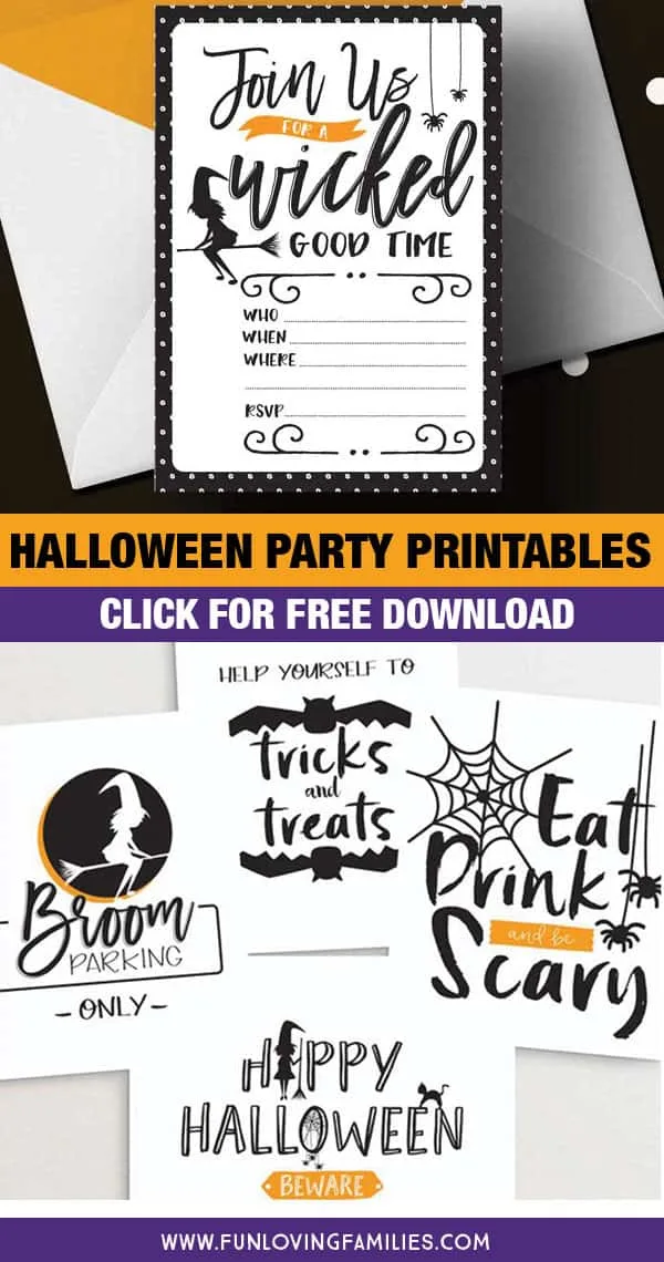 Grab these adorable free Halloween party printables. Click through for the free download! #halloweenparty #freeprintables #halloween