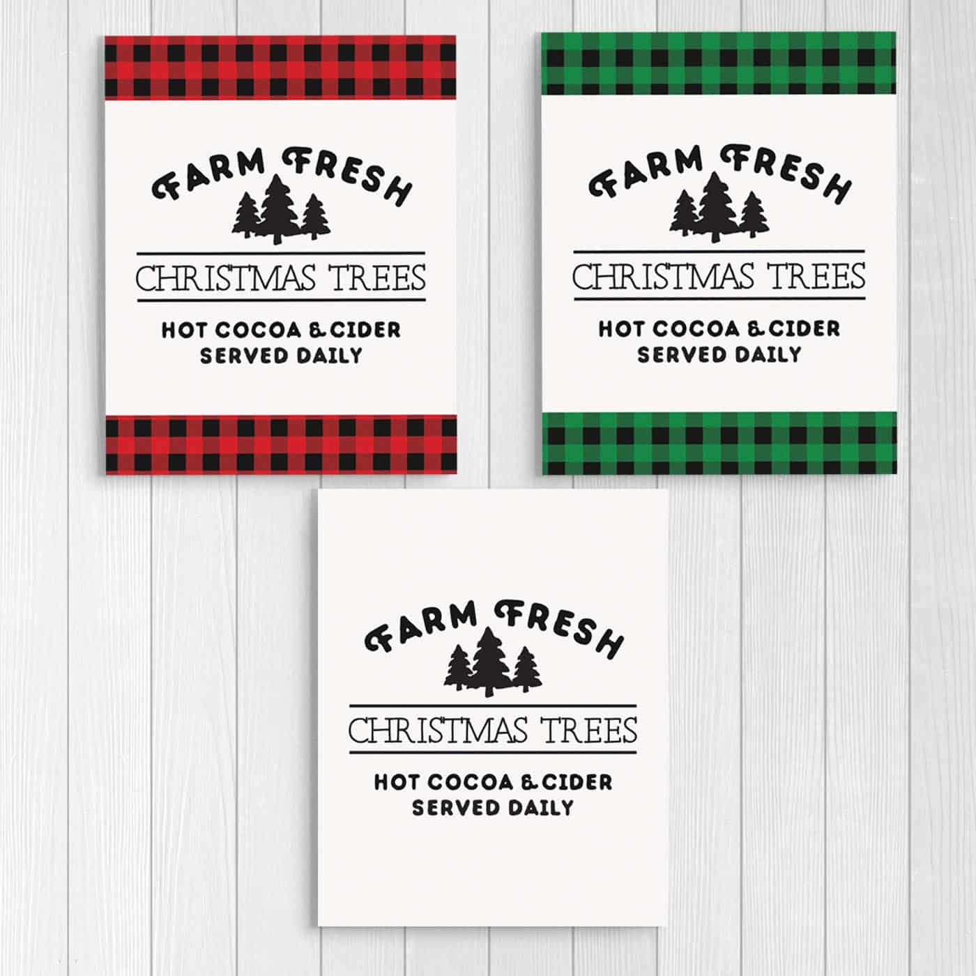 farm fresh Christmas trees printable signs for farmhouse decor