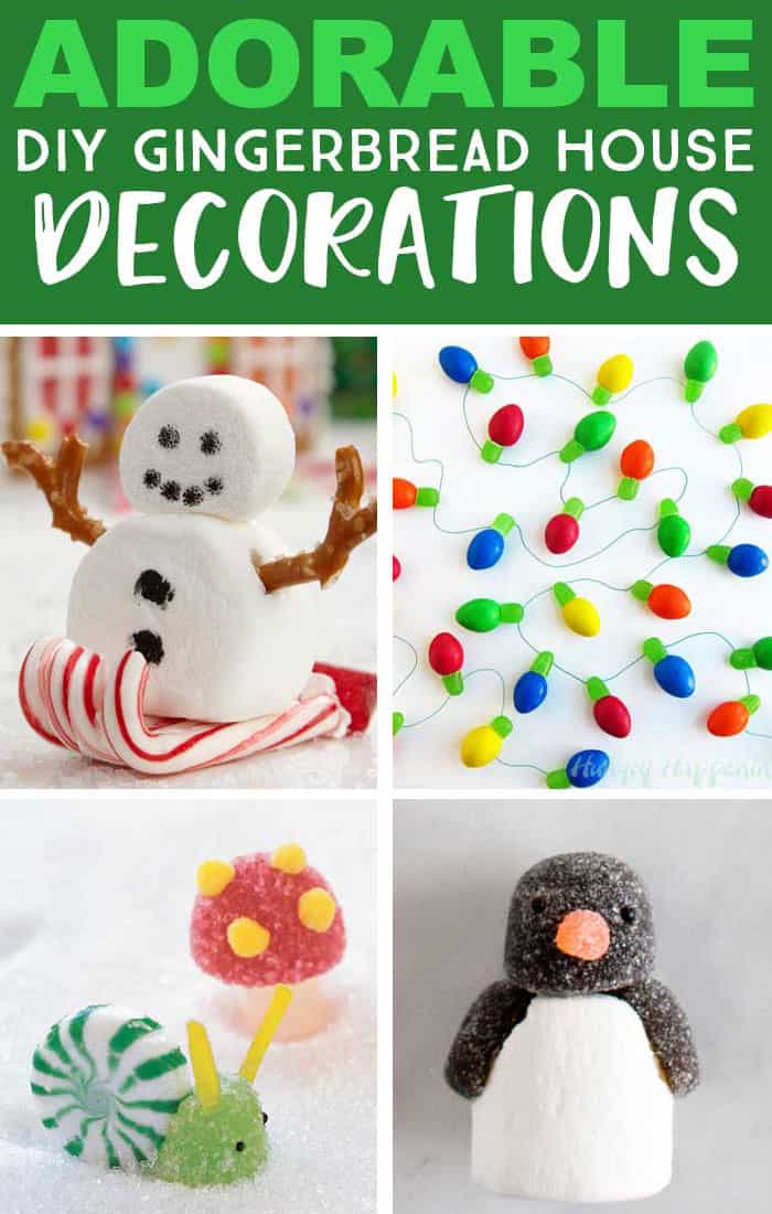 Create an adorable candy scene to go with your gingerbread house. Lots of great gingerbread house ideas here. #CandyCrafts #GingerbreadHouse #funwithfood #funfoodideas #gingerbreadhouseideas