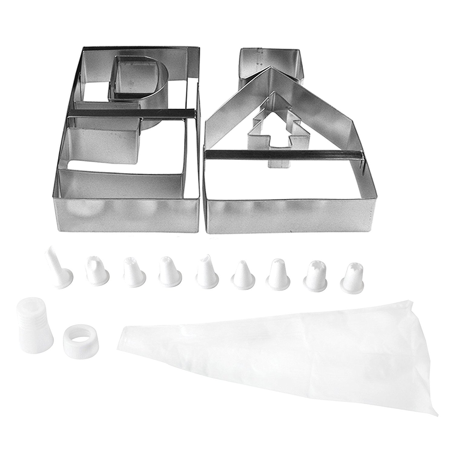 Gingerbread house shaped cookie cutters for making perfect gingerbread houses every time.