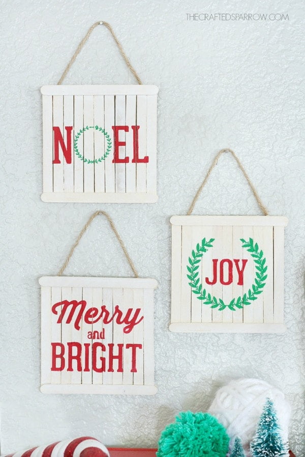 Popsicle Stick Mini Pallet Sign Ornaments