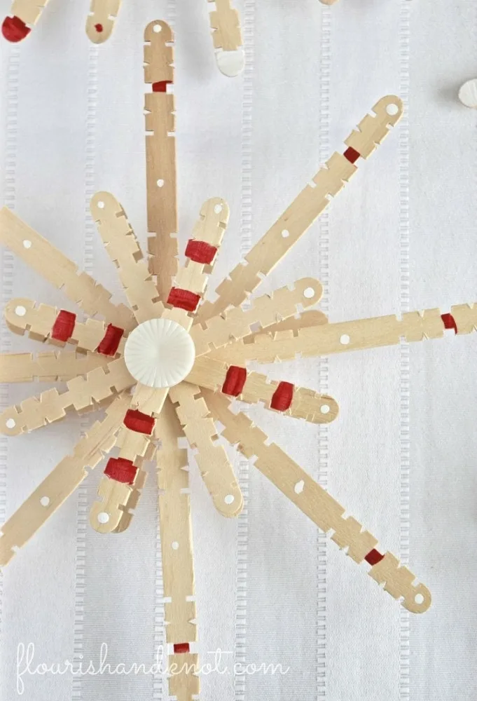 Scandinavian Popsicle Stick Snowflake Ornaments
