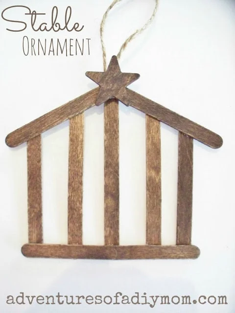 Popsicle Stick Stable Ornament