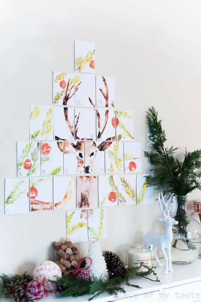 Print this gorgeous DIY advent calendar at home to create a beautiful countdown to Christmas. Each day will be exciting for the kids as they get to see a new part of the image.