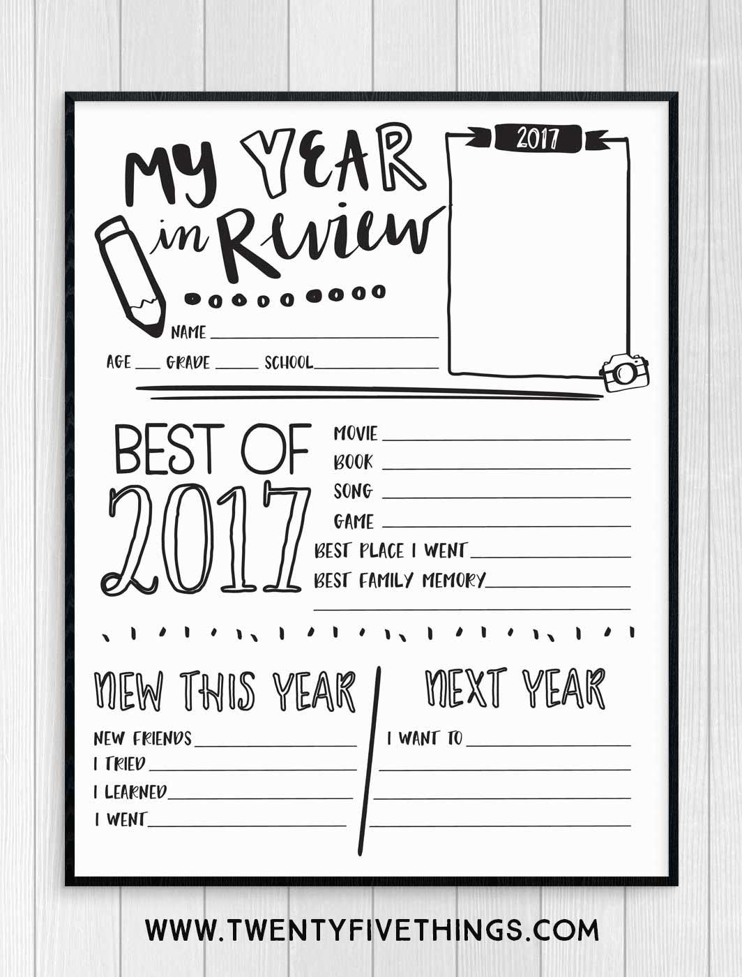 Free Printable Year In Review Template