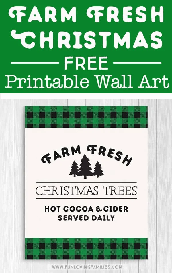 green plaid farmhouse christmas decor to print at home for free
