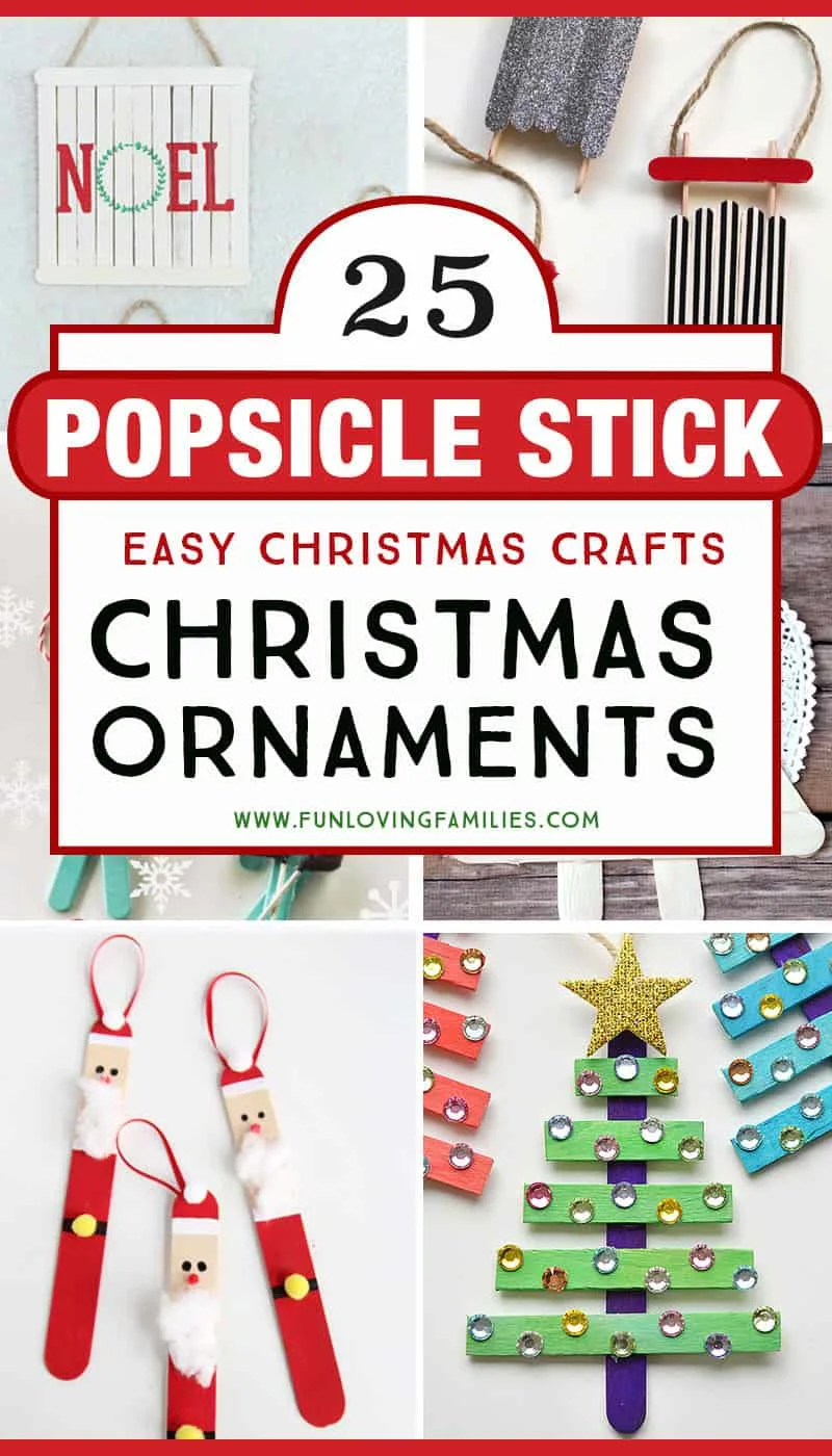 Make these popsicle stick Christmas crafts with the kids. They make great homemade Christmas ornaments! 