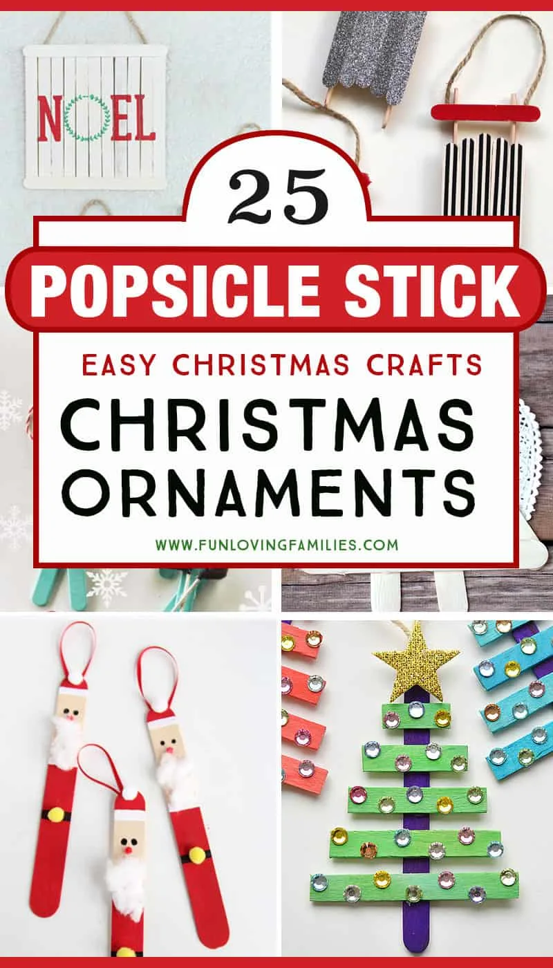 Make these popsicle stick Christmas crafts with the kids. They make great homemade Christmas ornaments!