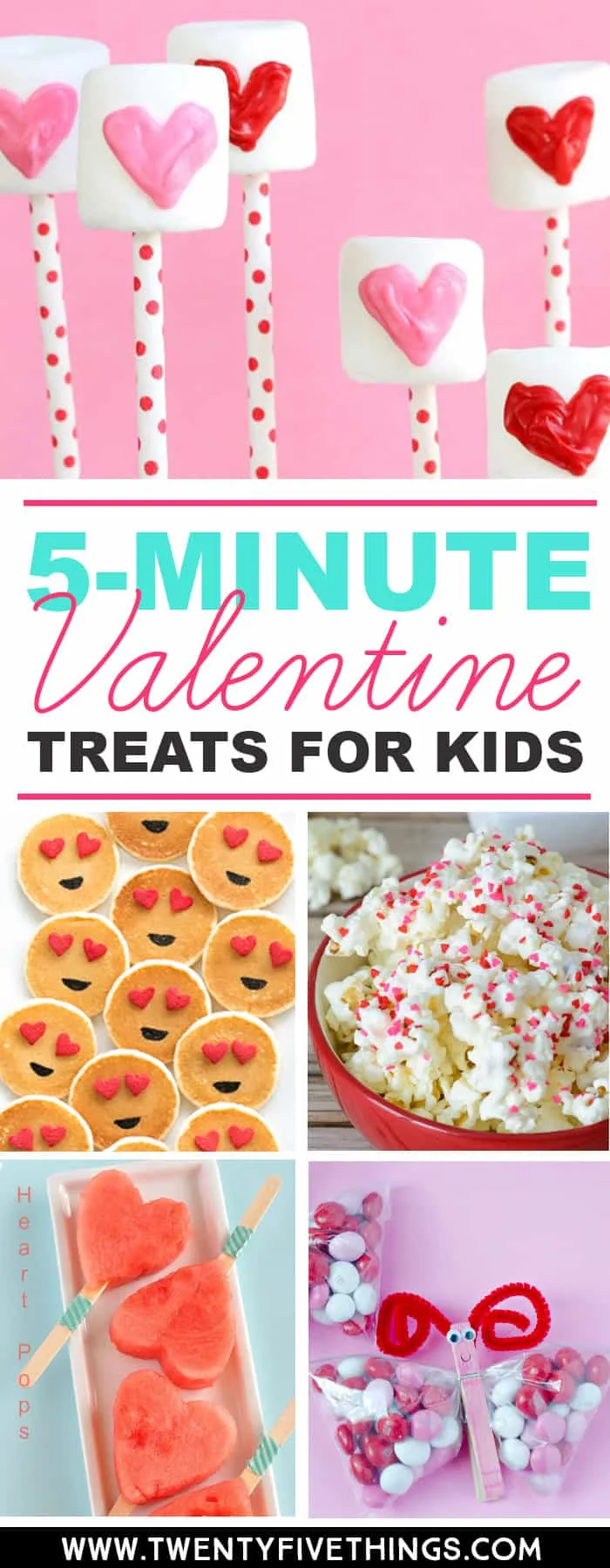 These easy Valentine's Day treats for kids are just right when you're out of time. Make these for classroom Valentine's Day parties or just a special surprise for the kids. #ValentinesDay