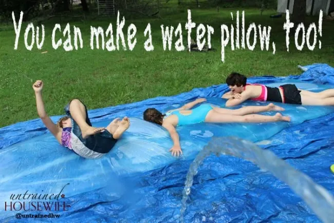 Looking for a way to cool off in the backyard? Check out this awesome tutorial for making a giant water pillow (via Untrained Housewife).