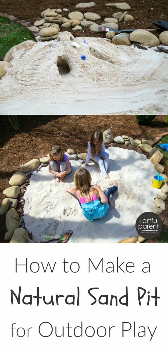 Looking for ways to get kids to spend more time outside? Learn how you can create a beautiful, natural sand play area for the kids (via The Artful Parent), right in the backyard. 