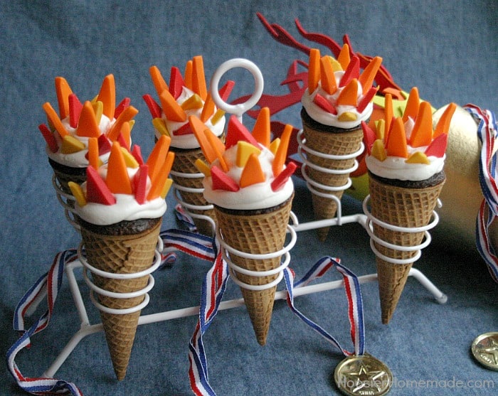 Olympic Torch Cupcakes