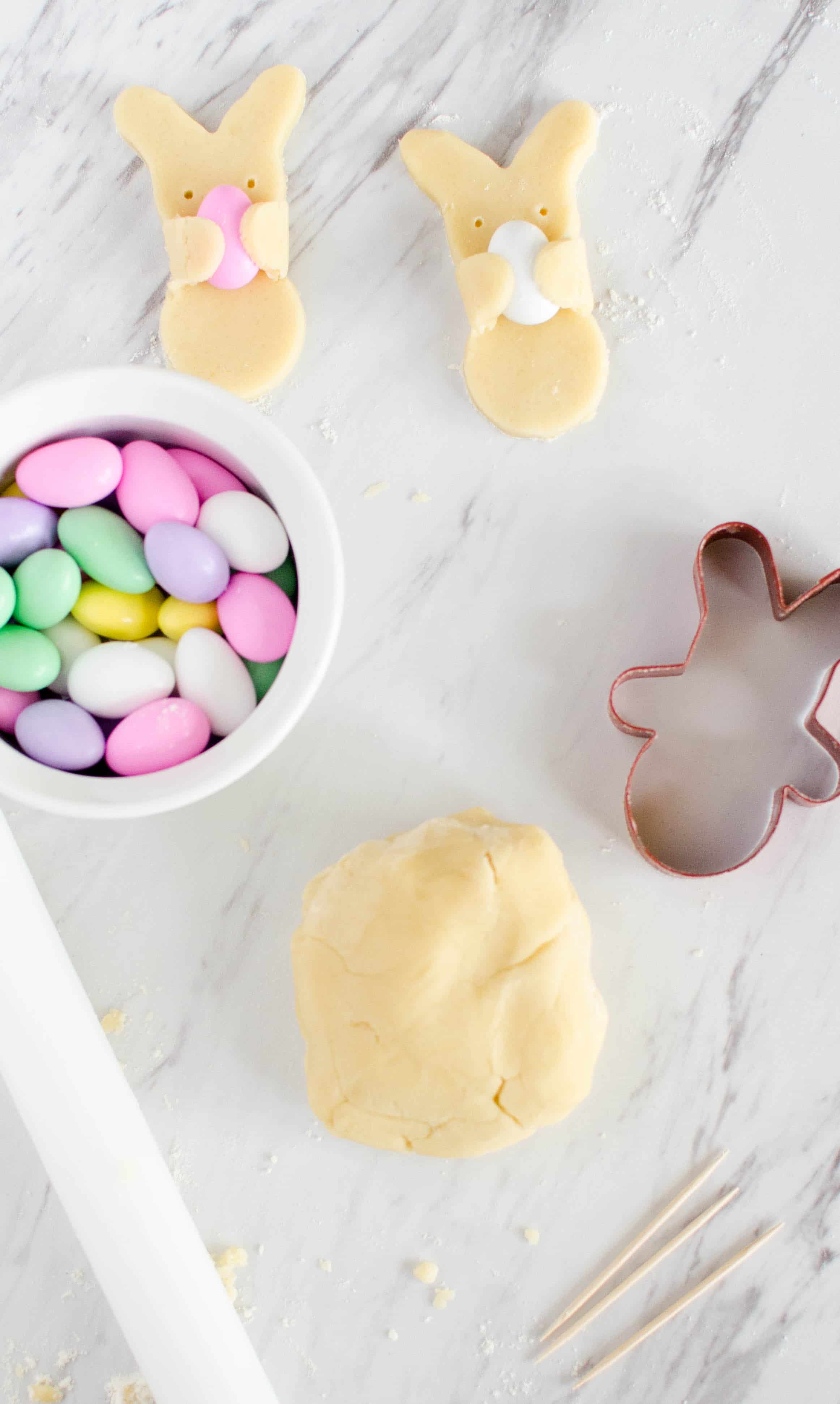 supplies for Easter bunny cookies