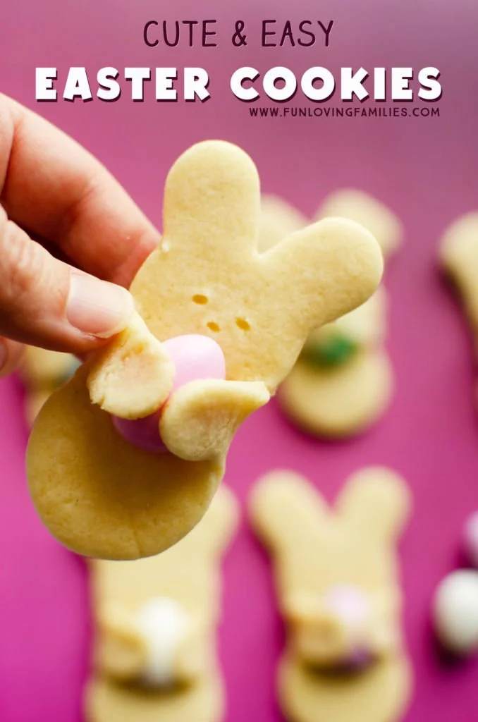 bunny cookie holding egg