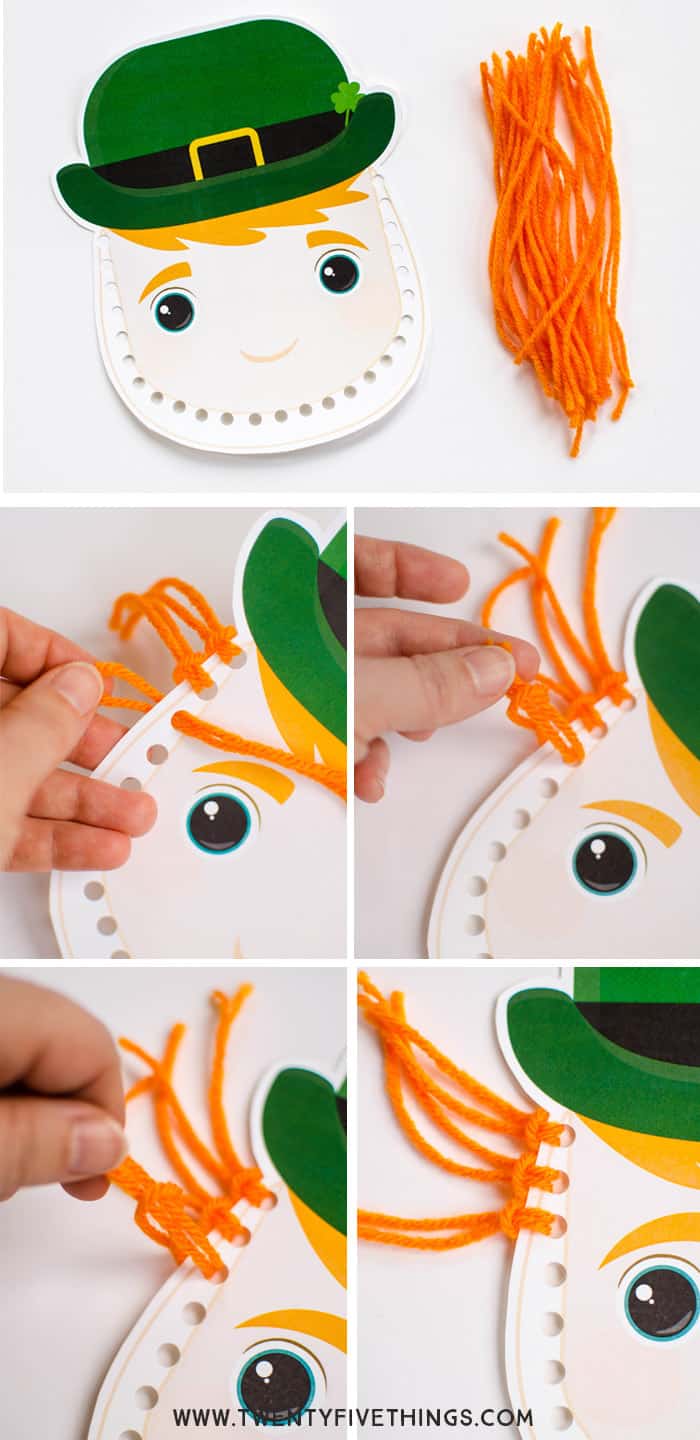 Instructions for making leprechaun beard using template