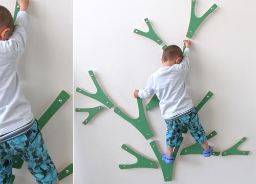 This is the Buskas indoor climbing tree that attaches to a wall