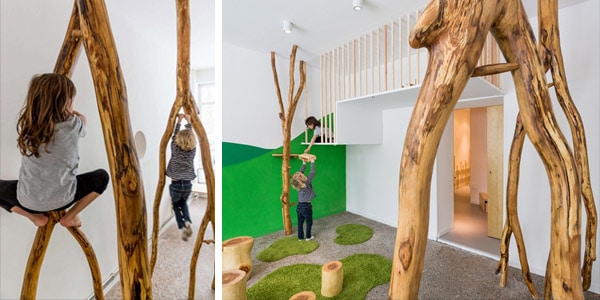 natural indoor climbing structure for indoor play, via Trend Hunter