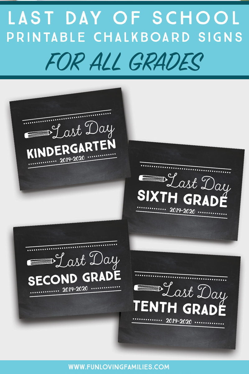 last day of school chalkboard signs 2020
